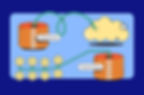 A cartoon infographic showing cloud hosting vs. shared hosting.